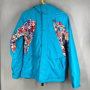 DC 5K Series Women's Graphic  Snowboarder Jacket Size Small turquoise Color